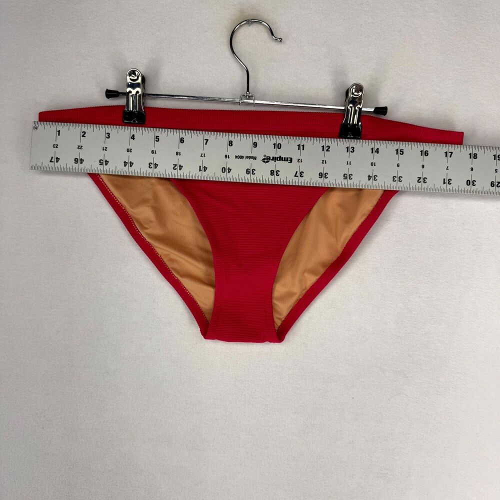 J.Crew Ribbed Bikini Bottoms Bright Pink Ladies Size L NEW BH485 WHI - Picture 8 of 9